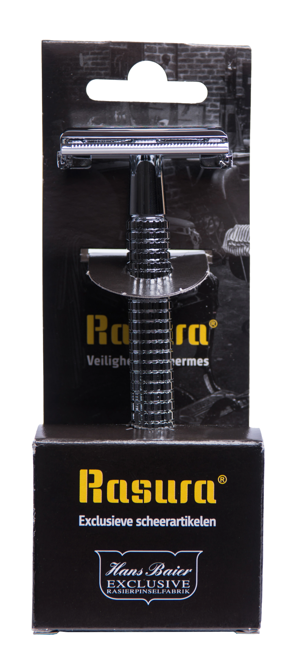 Rasura Veiligheidsscheermes Chroom op blister met 10 mesjes