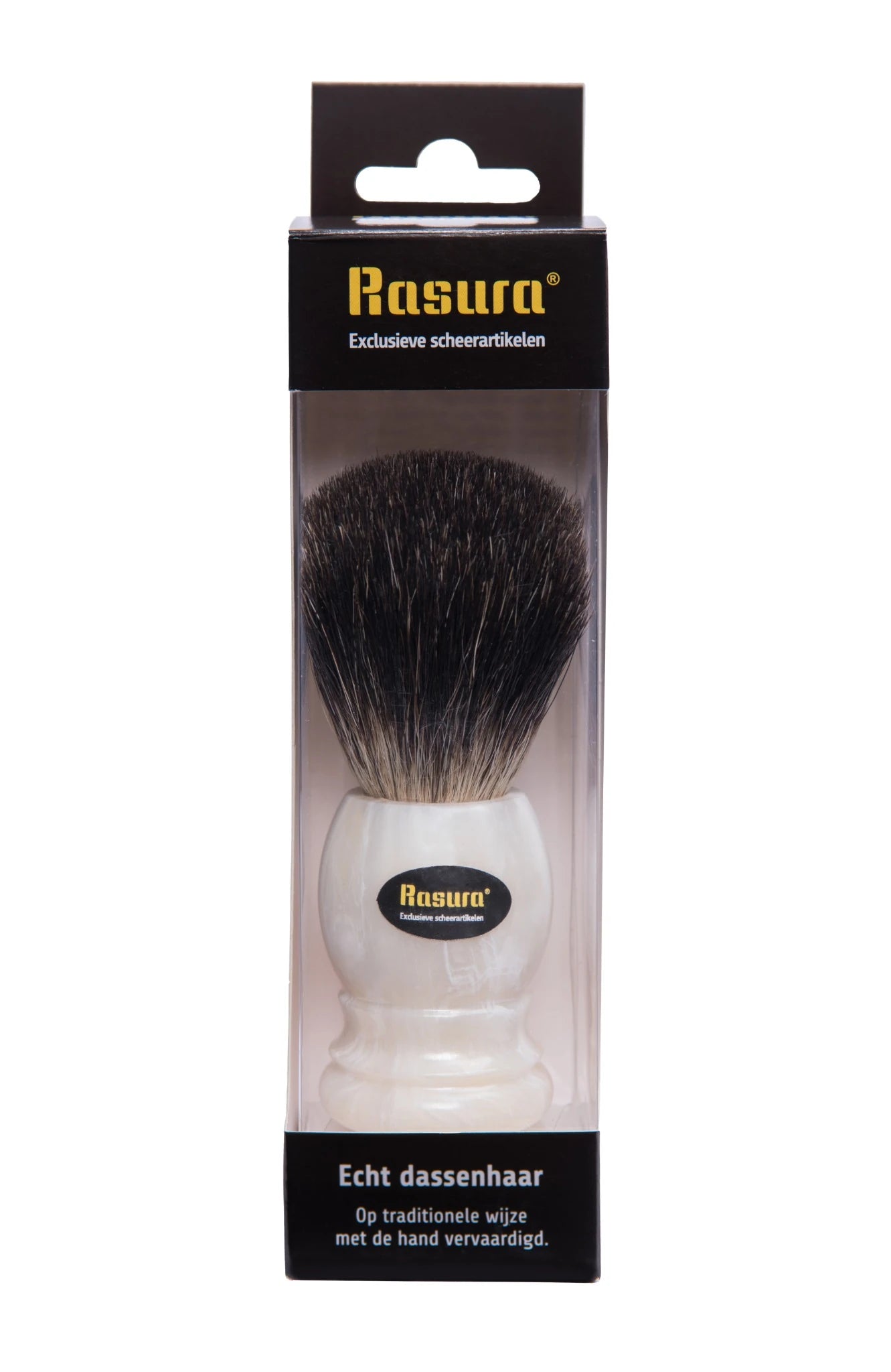 Rasura Scheerkwast Graudas wit / parelmoer