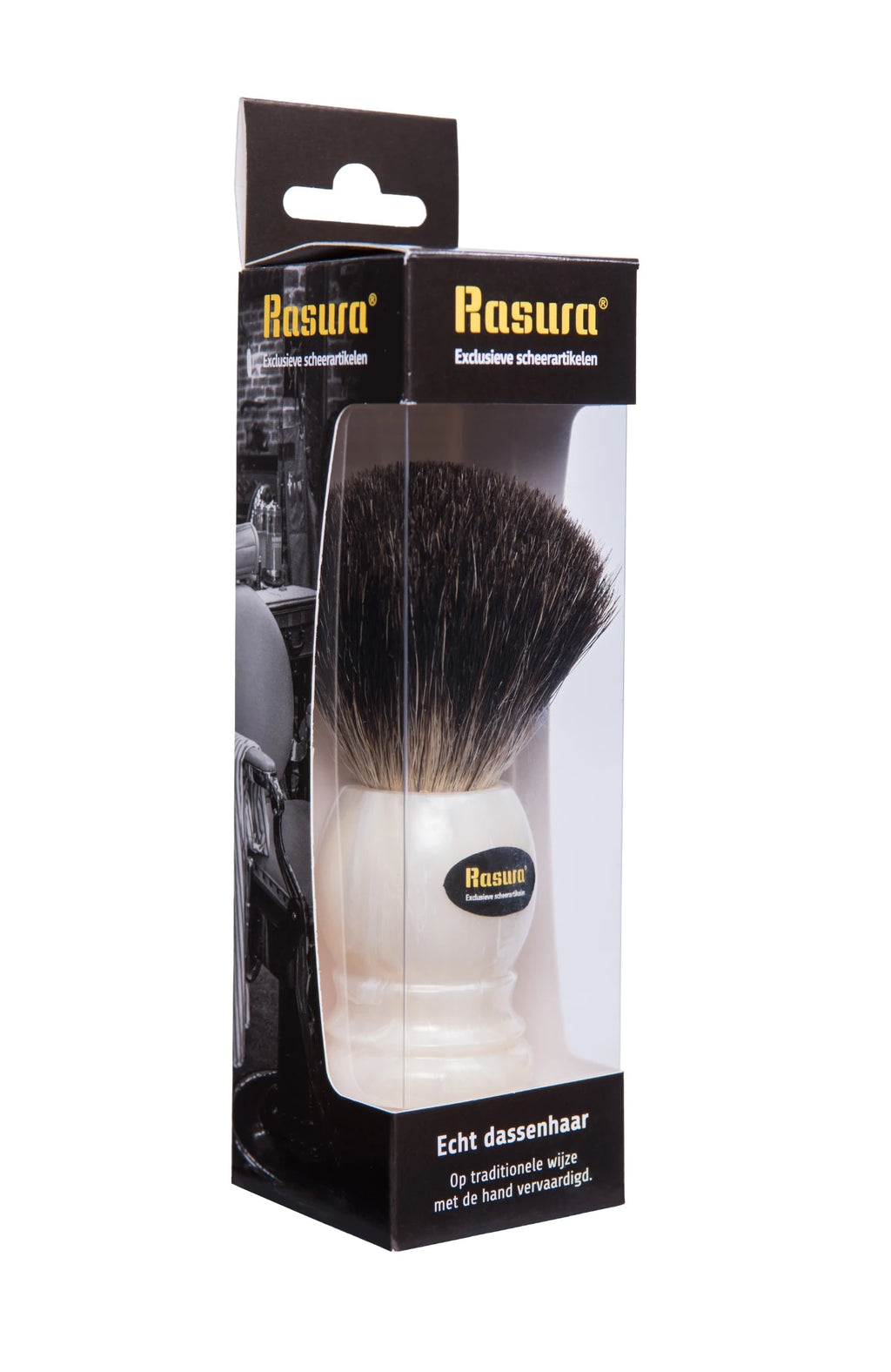 Rasura Scheerkwast Graudas wit / parelmoer