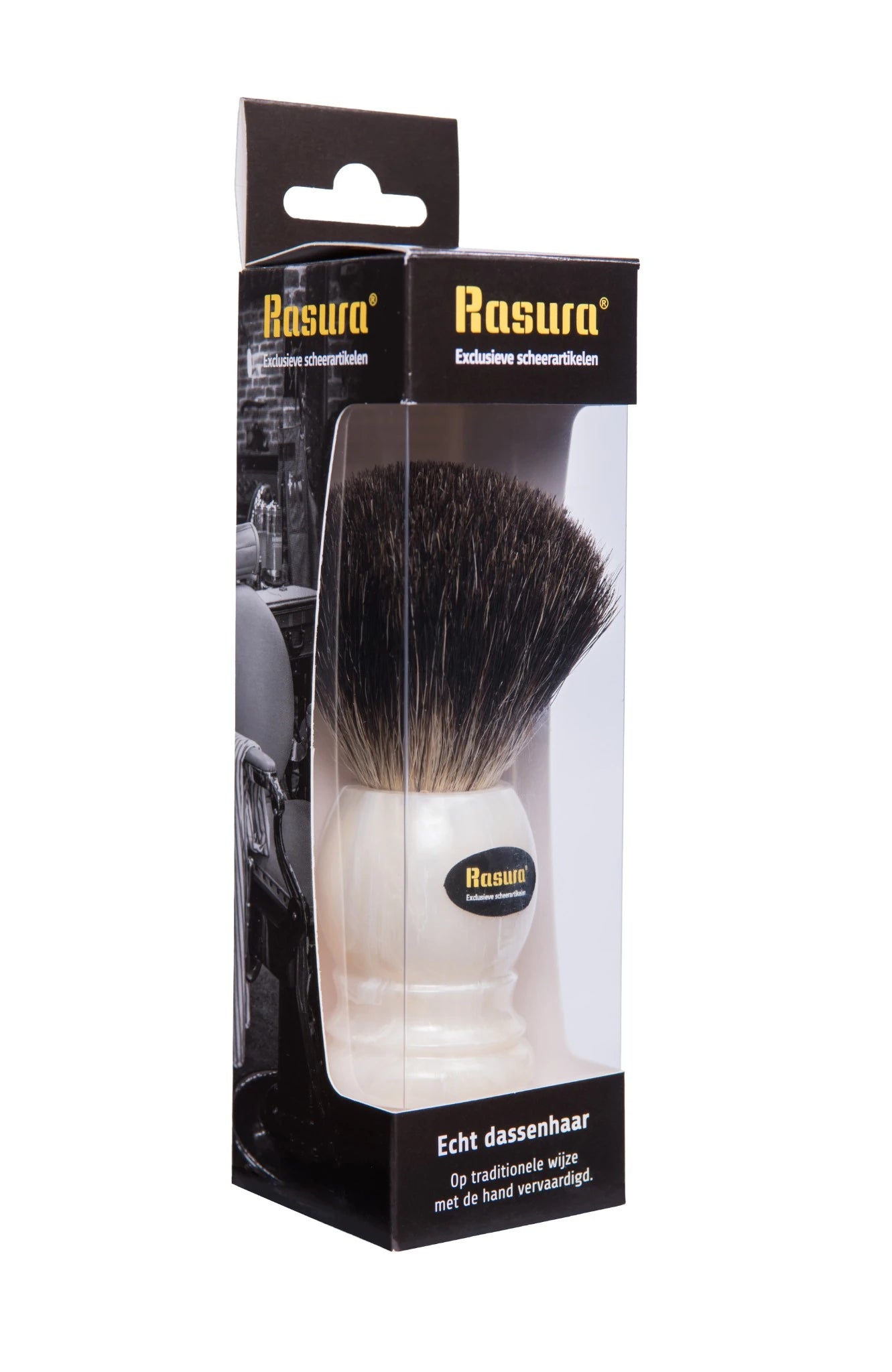 Rasura Scheerkwast Graudas wit / parelmoer