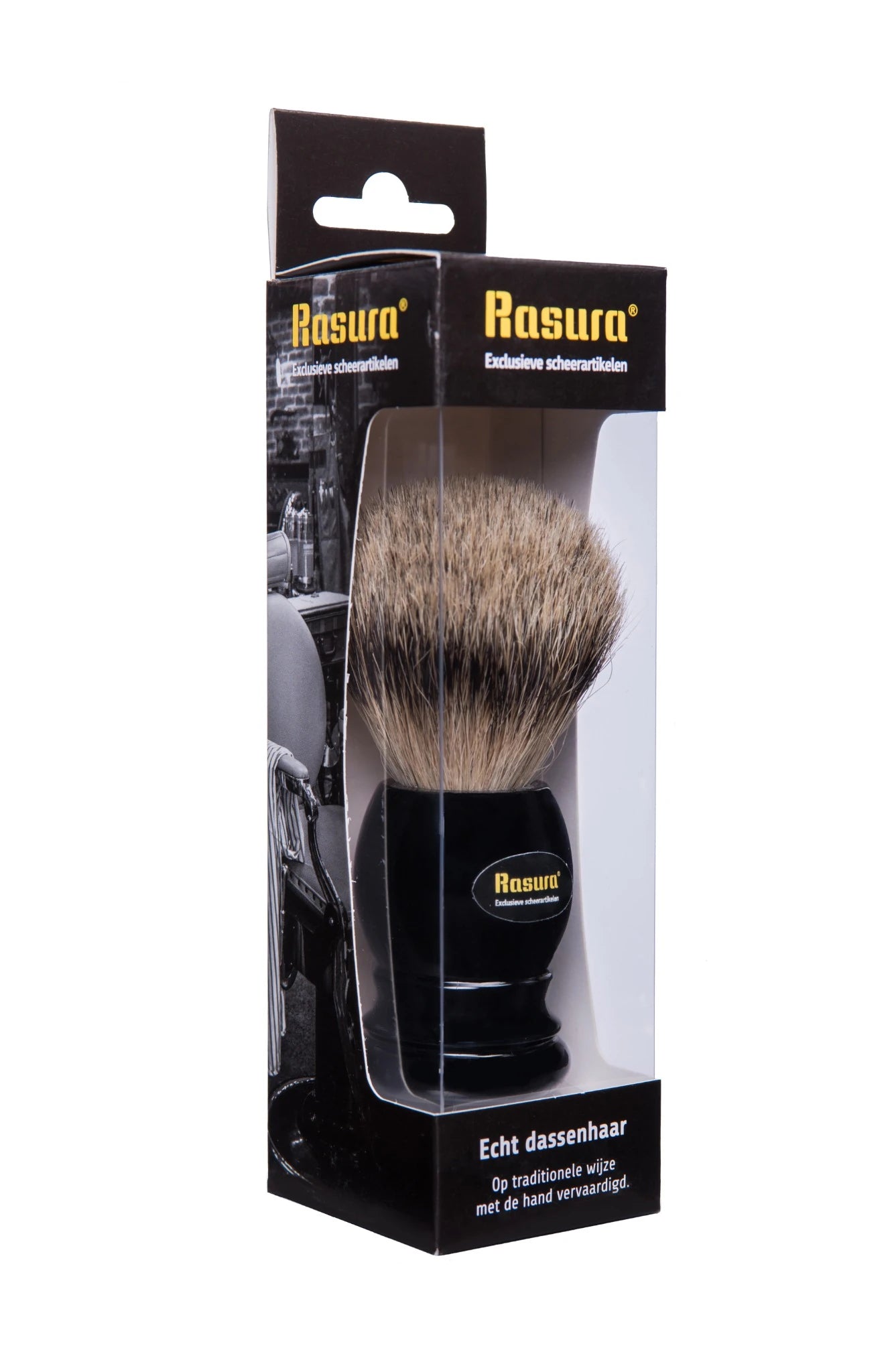 Rasura Scheerkwast Silverspits zwart