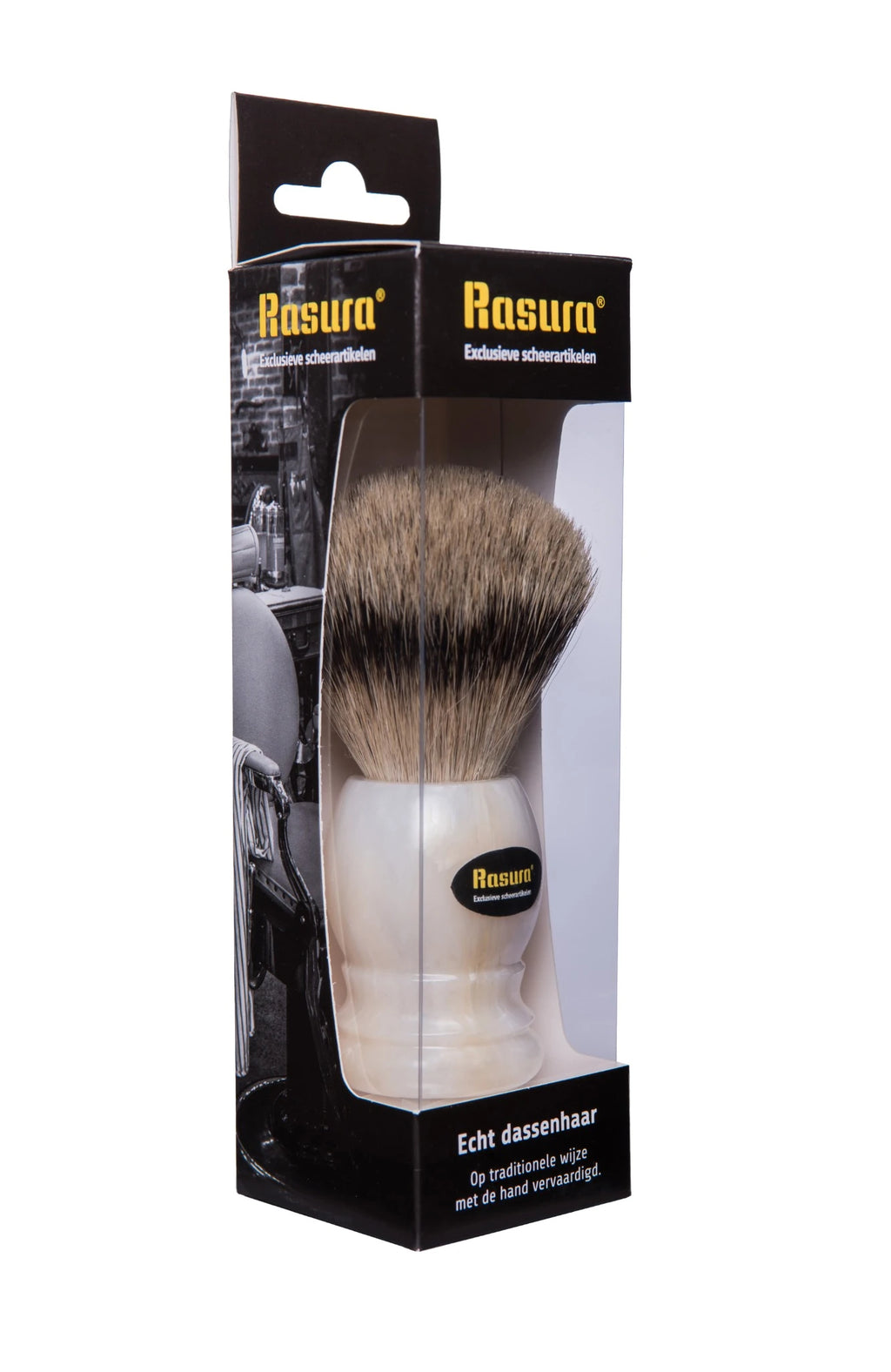 Rasura Scheerkwast Silverspits wit / parelmoer