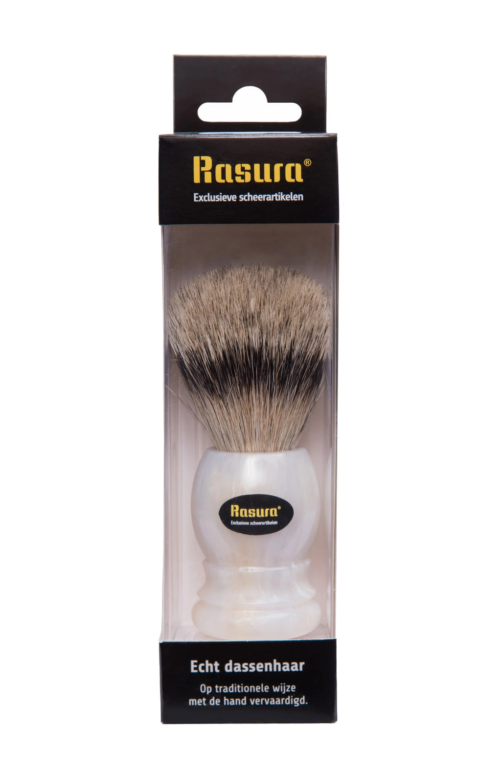 Rasura Scheerkwast Silverspits wit / parelmoer
