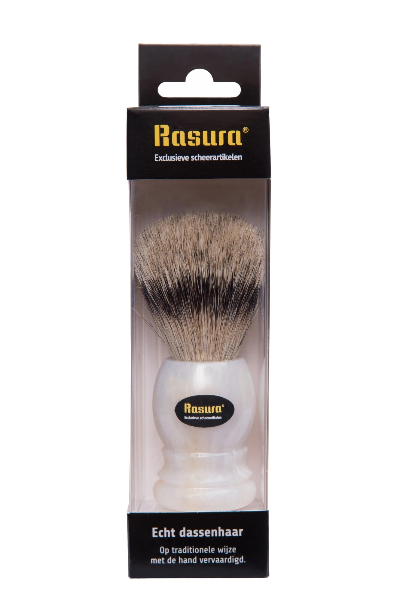 Rasura Scheerkwast Silverspits wit / parelmoer
