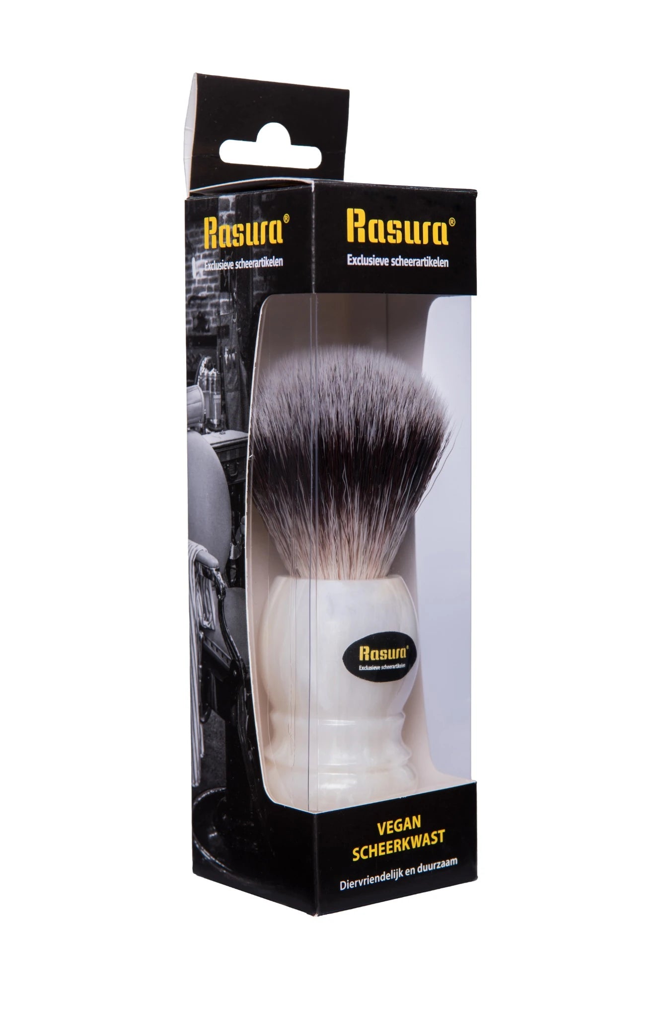 Rasura Scheerkwast Vegan wit / parelmoer